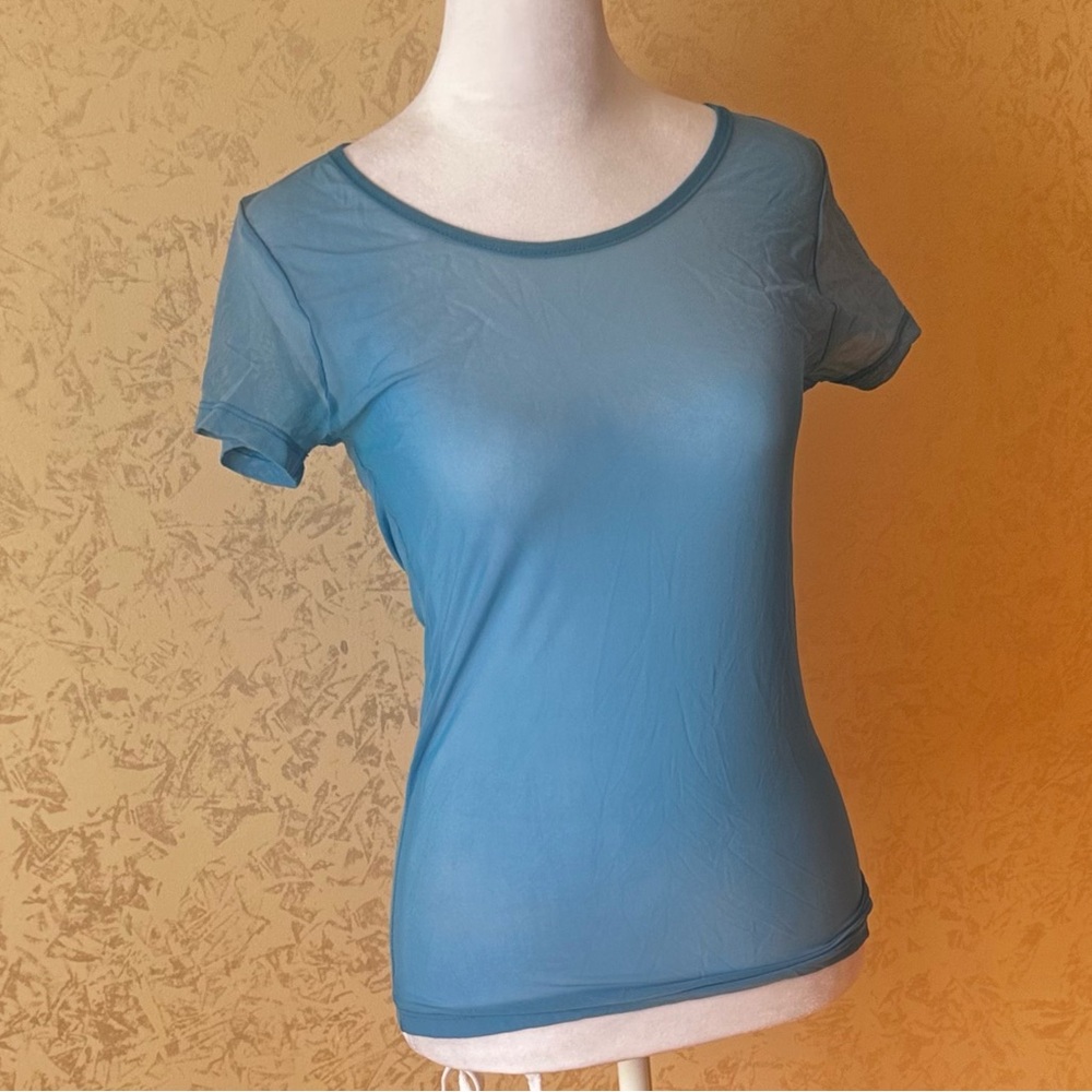 Nexx Blue mesh top for women